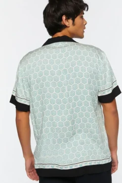 Geo Print Colorblock Shirt
