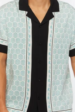 Geo Print Colorblock Shirt