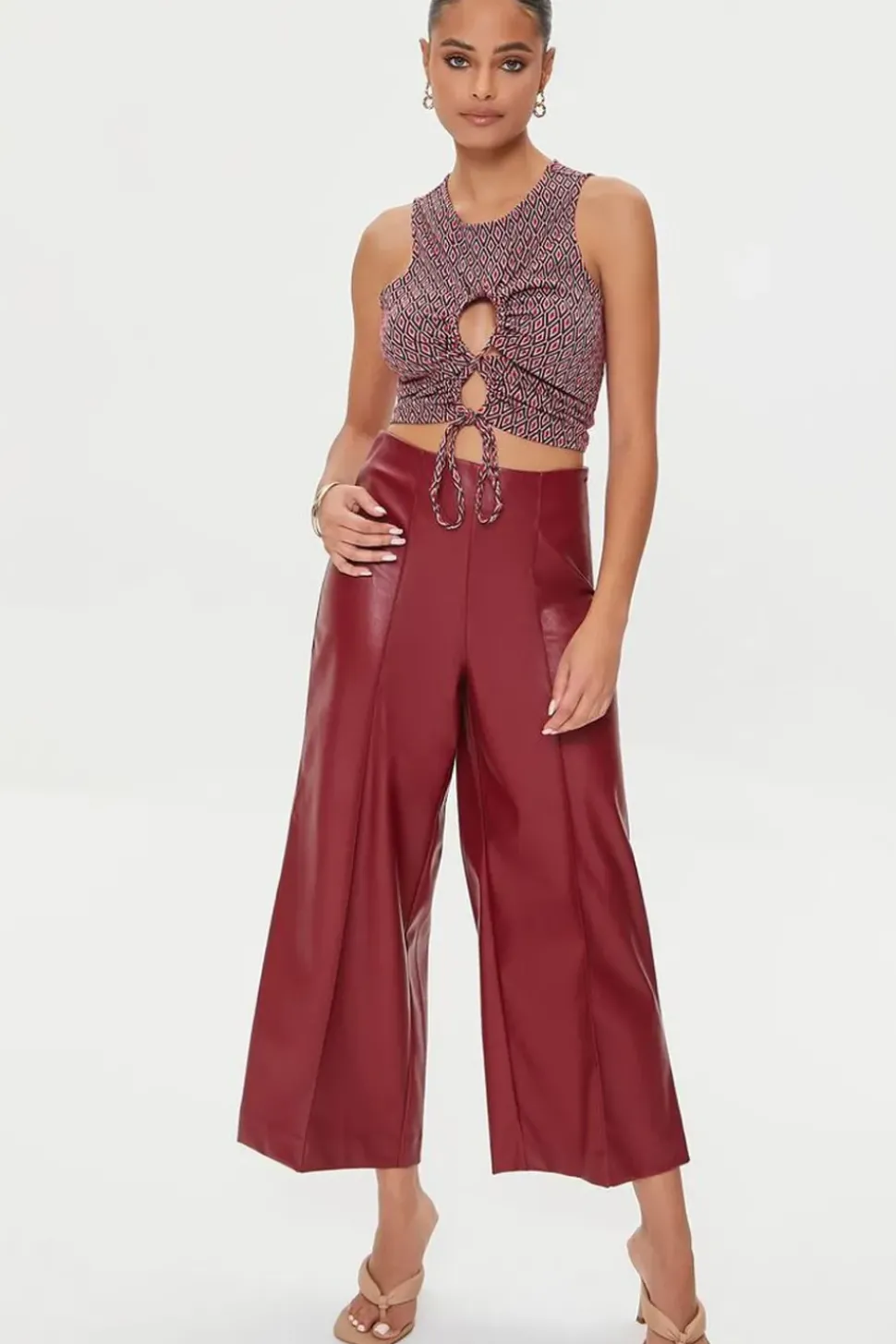 Geo Print Crop Top