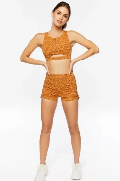 Geo Print Longline Sports Bra