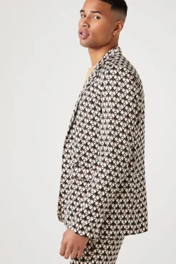 Geo Print Notched Blazer