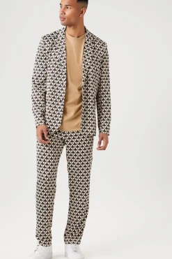 Geo Print Notched Blazer