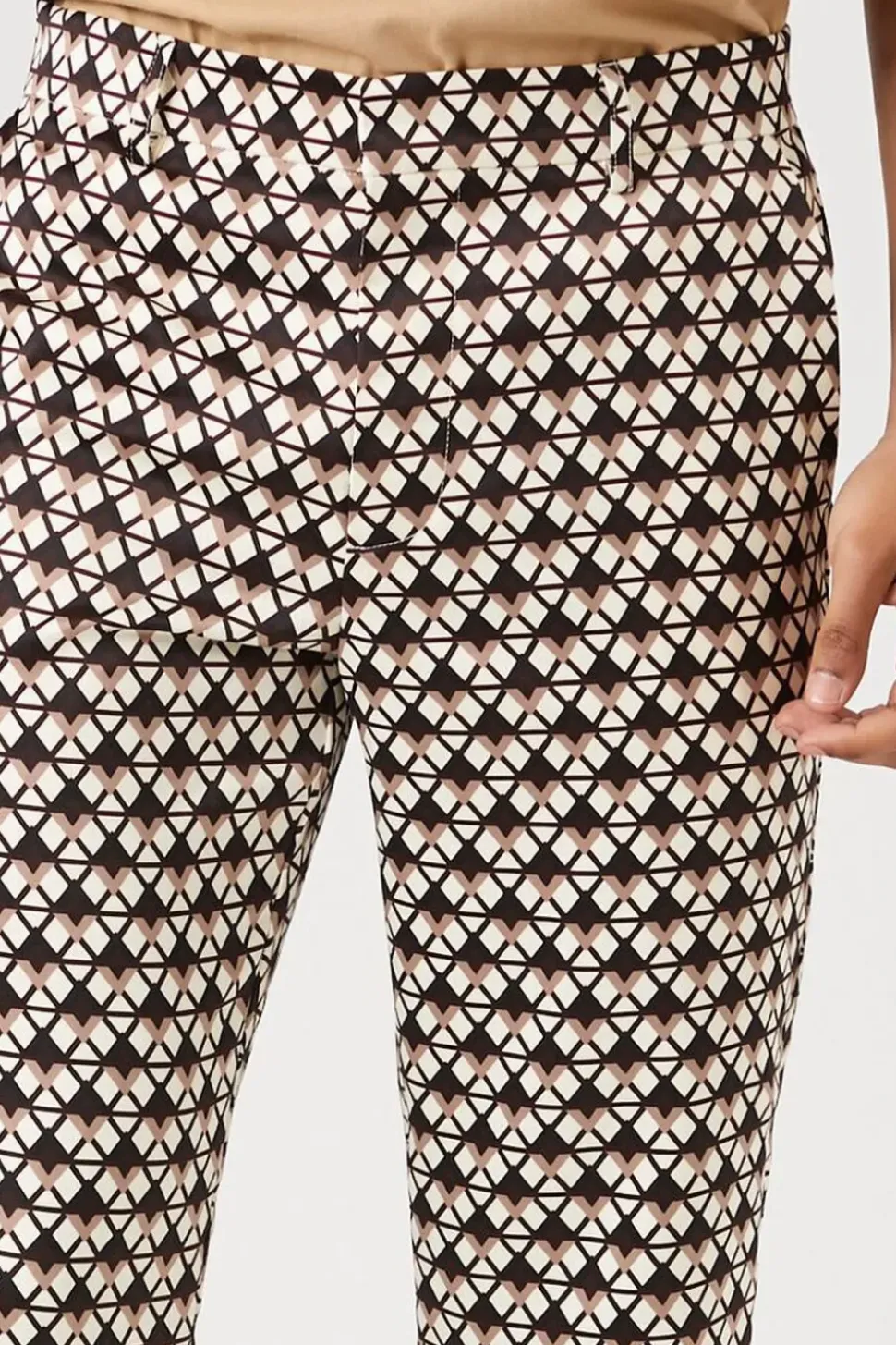 Geo Print Slim-Leg Pants