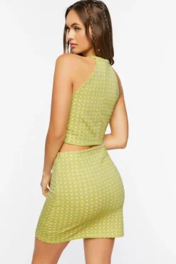 Geo Print Top & Mini Skirt Set