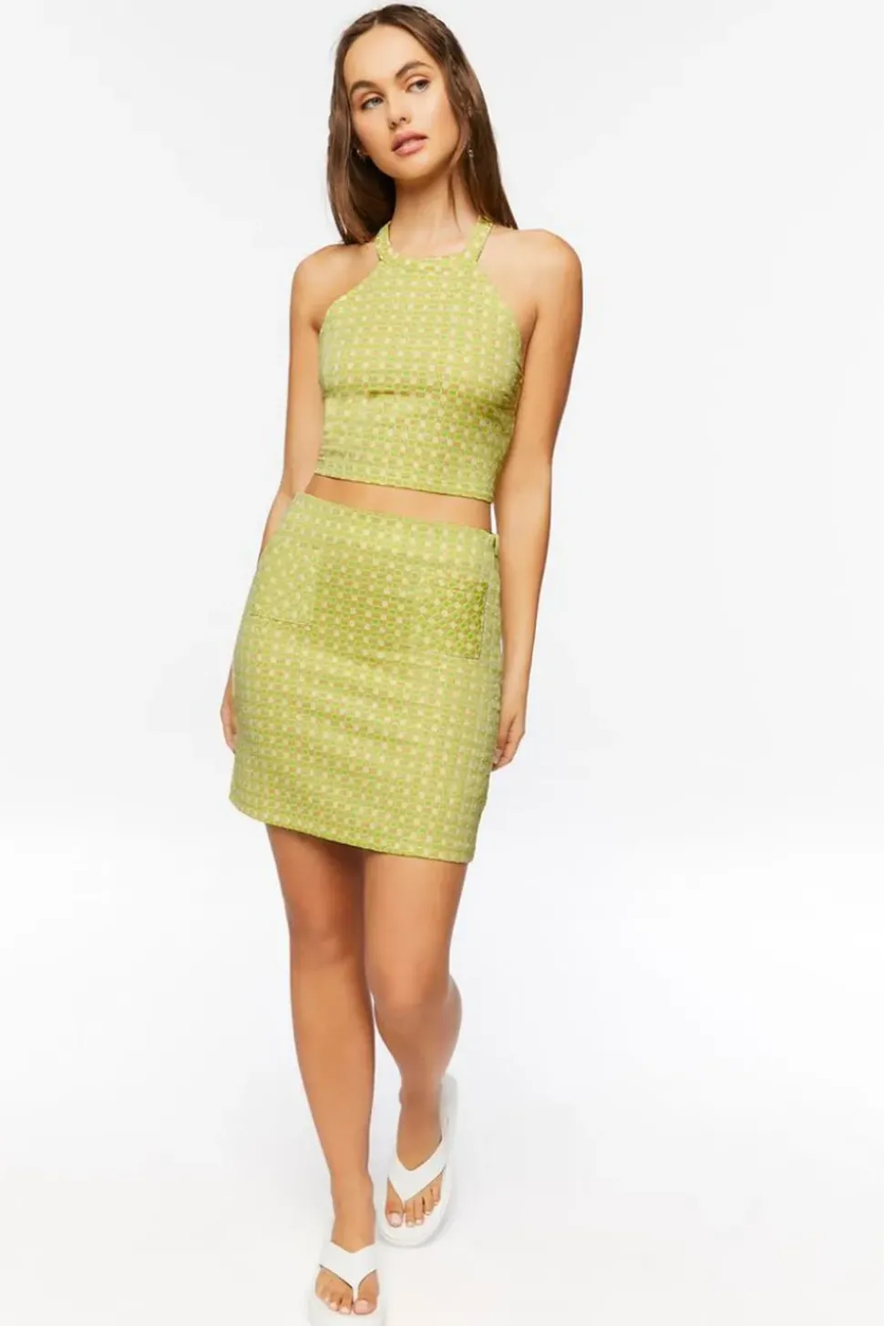 Geo Print Top & Mini Skirt Set