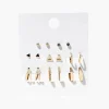 Geo Stud & Hoop Earring Set