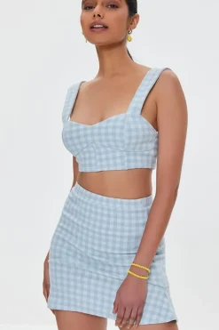 Gingham Crop Top & Mini Skirt Set