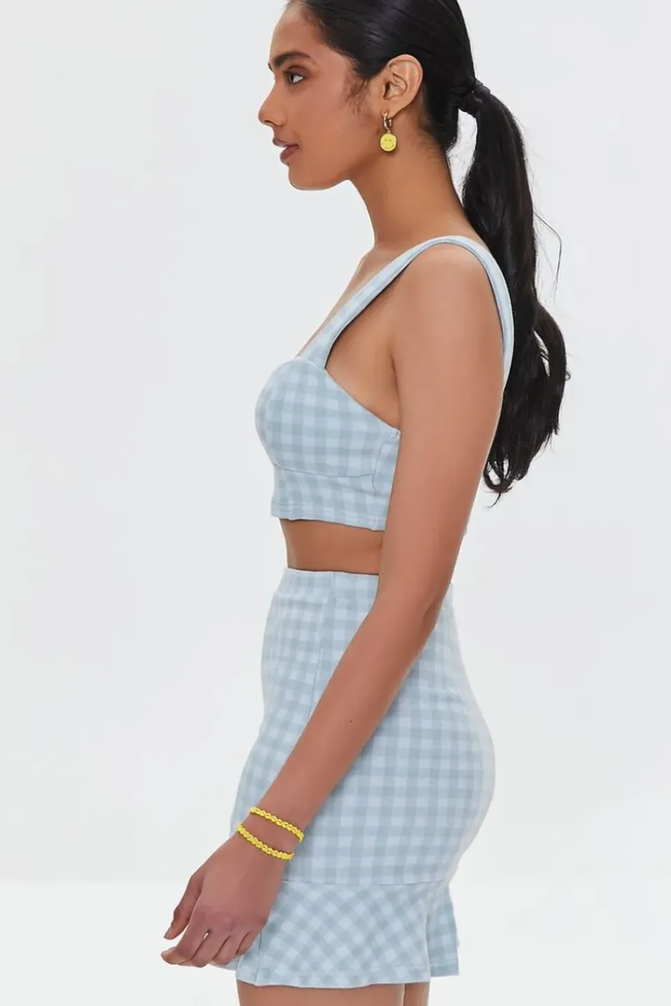 Gingham Crop Top & Mini Skirt Set