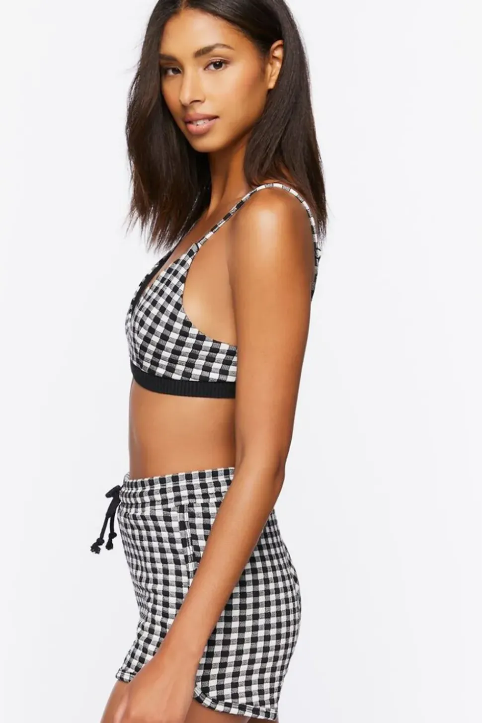 Gingham Crop Top & Shorts Set