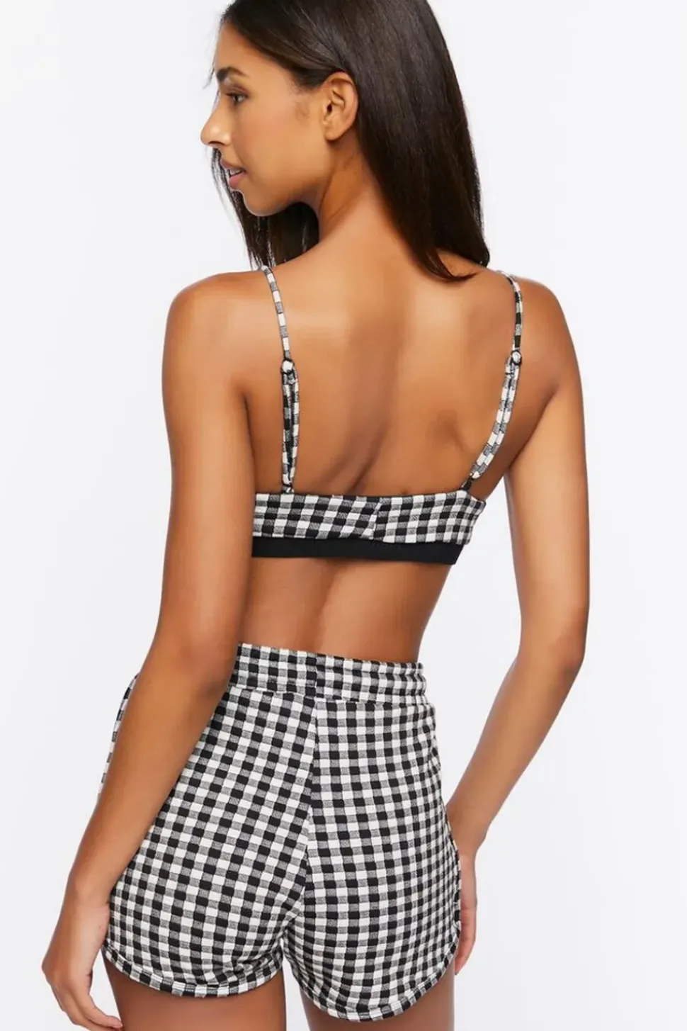 Gingham Crop Top & Shorts Set