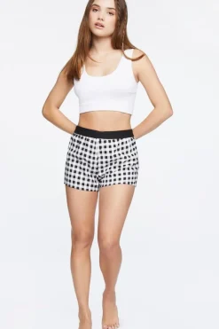 Gingham High-Rise Pajama Shorts