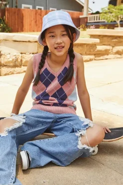 Girls Argyle Sweater Vest (Kids)