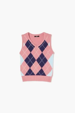 Girls Argyle Sweater Vest (Kids)