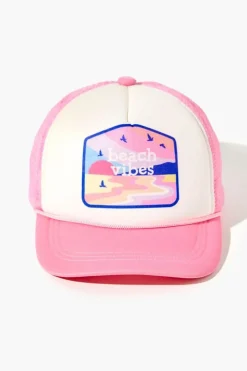 Girls Beach Vibes Graphic Trucker Hat (Kids)
