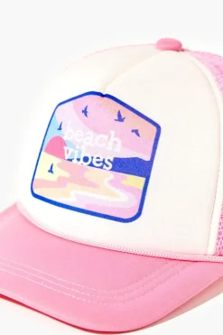 Girls Beach Vibes Graphic Trucker Hat (Kids)