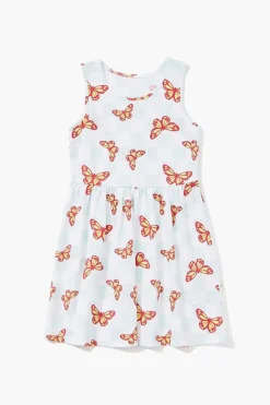 Girls Butterfly Checkered Dress (Kids)