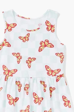 Girls Butterfly Checkered Dress (Kids)