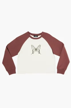 Girls Butterfly Graphic Baseball Tee (Kids)