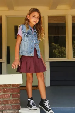 Girls Button-Up Denim Vest (Kids)