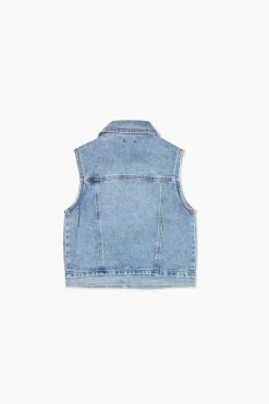 Girls Button-Up Denim Vest (Kids)