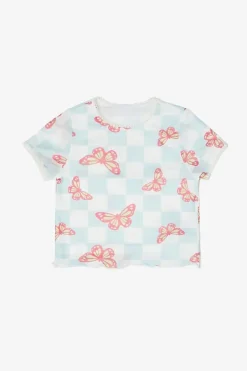 Girls Checkered Butterfly Tee (Kids)