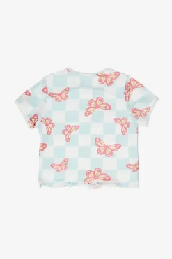 Girls Checkered Butterfly Tee (Kids)