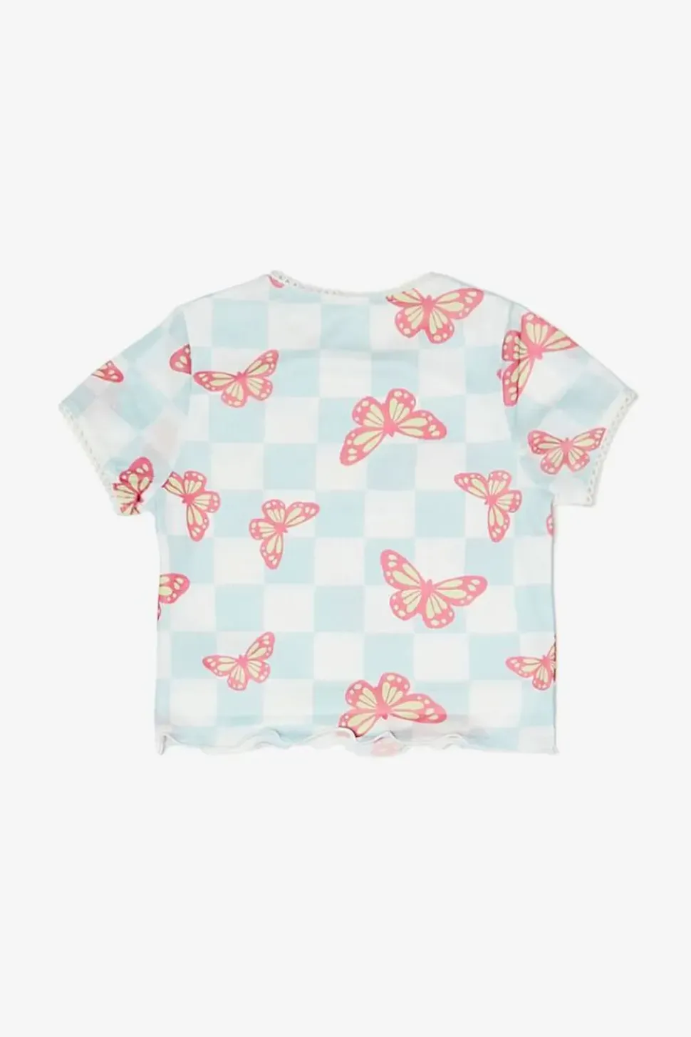 Girls Checkered Butterfly Tee (Kids)