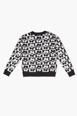 Girls Checkered Floral Cardigan Sweater (Kids)