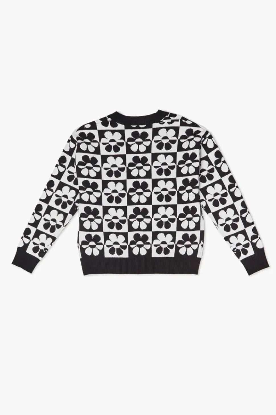 Girls Checkered Floral Cardigan Sweater (Kids)