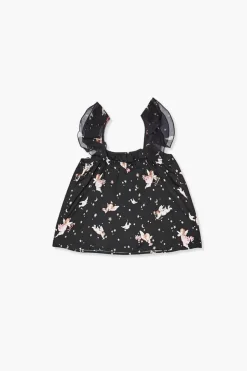 Girls Cupid Print Ruffle-Strap Top (Kids)