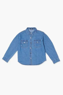 Girls Denim Long-Sleeve Shirt (Kids)