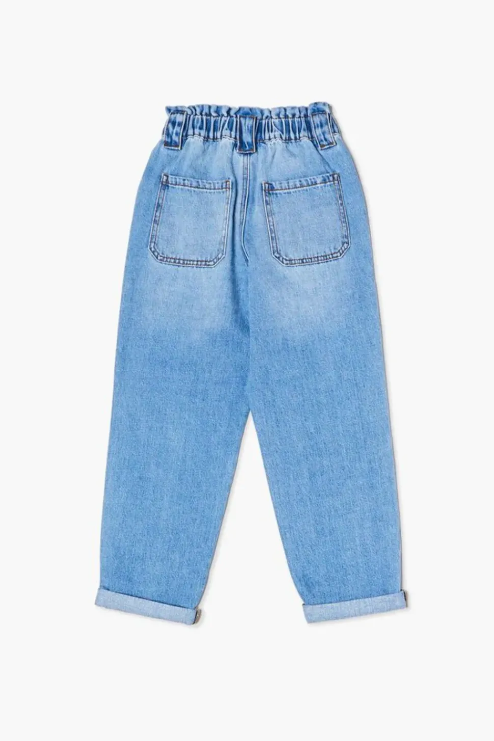Girls Distressed Paperbag Jeans (Kids)