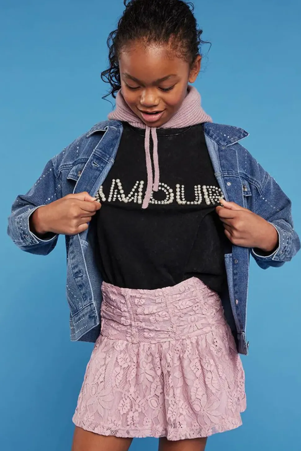 Girls Embellished Amour Graphic Tee (Kids)