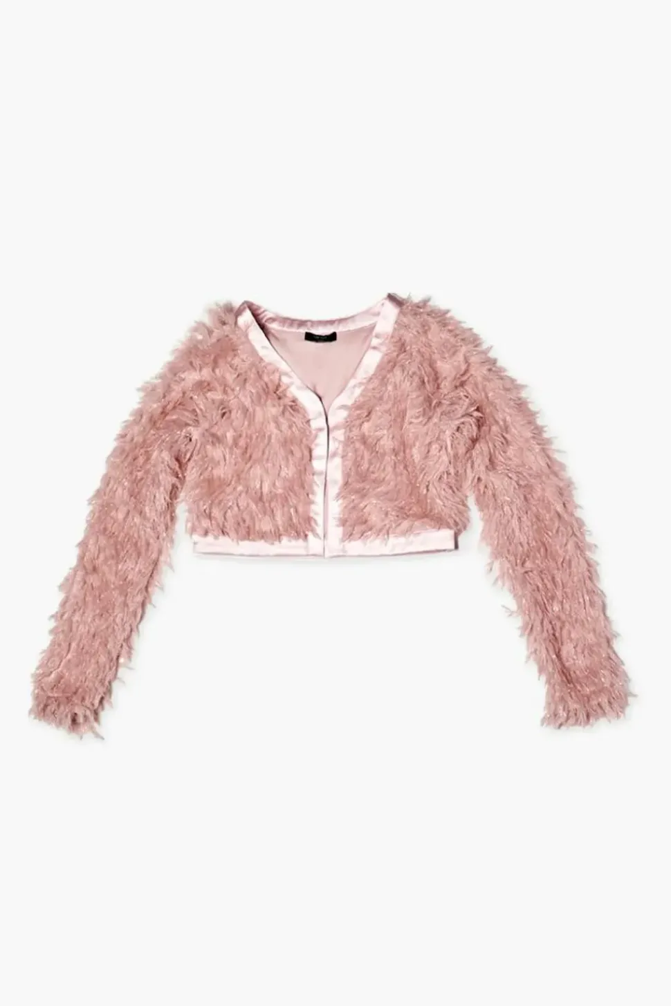 Girls Faux Feather Open-Front Jacket (Kids)