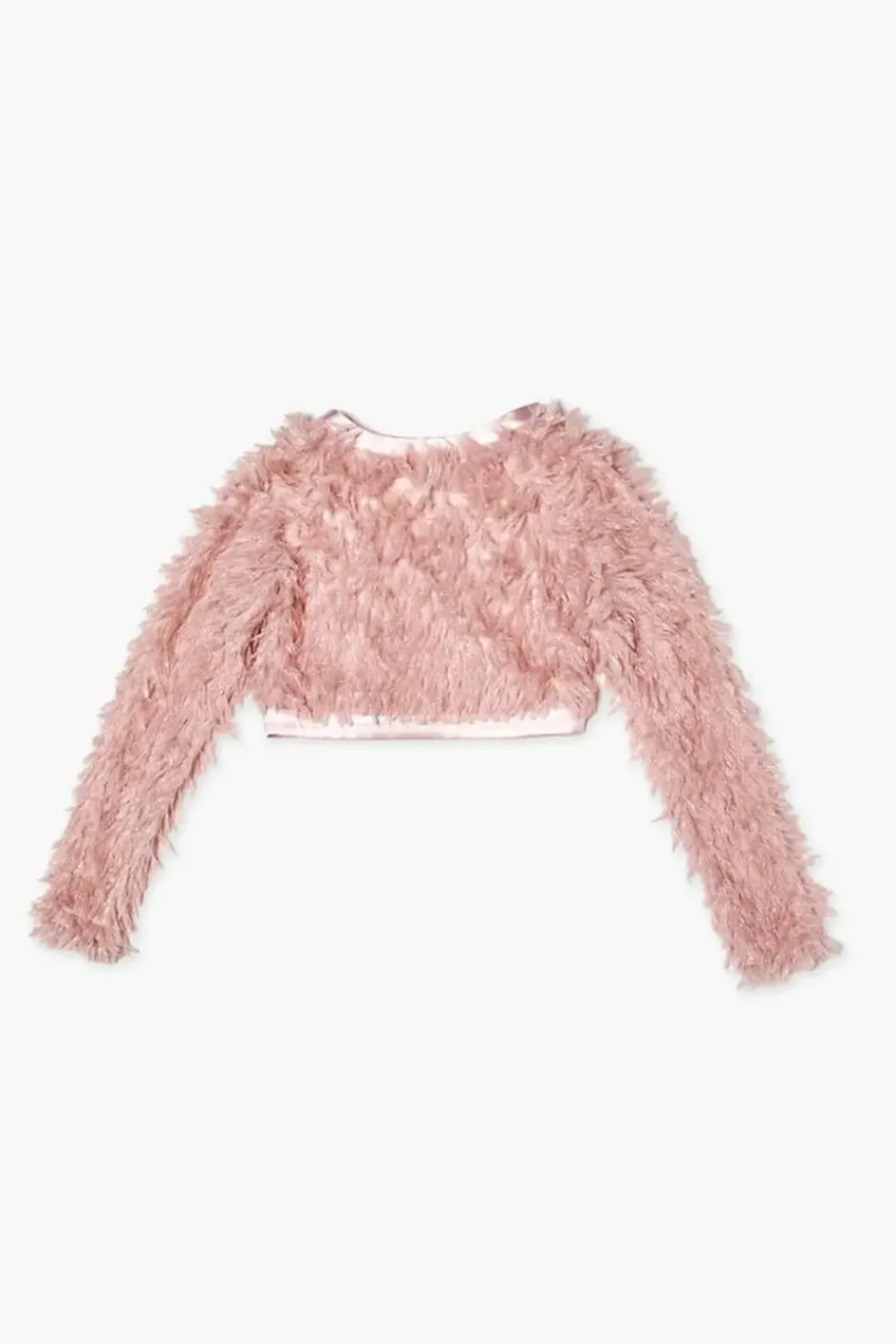 Girls Faux Feather Open-Front Jacket (Kids)