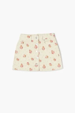 Girls Floral Corduroy Skirt (Kids)