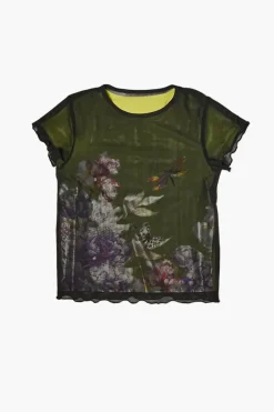 Girls Floral Print Mesh Tee (Kids)