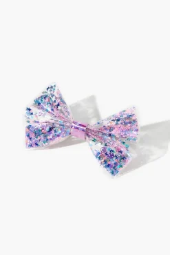 Girls Glittered Confetti Bow Hair Clip (Kids)