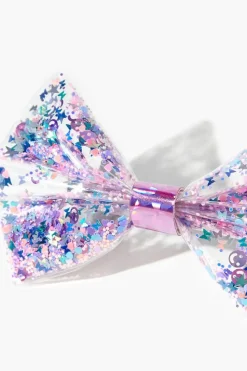 Girls Glittered Confetti Bow Hair Clip (Kids)