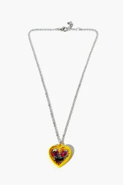 Girls Glitter Heart Necklace (Kids)