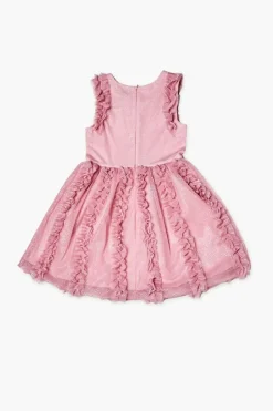 Girls Glitter Ruffle-Trim Dress (Kids)