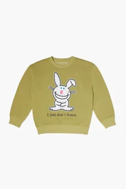 Girls Its Happy Bunny Graphic Pullover (Kids)