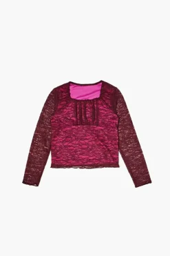 Girls Lace Pintucked Top (Kids)