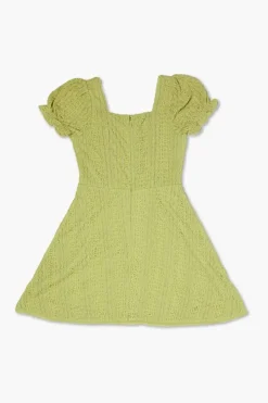 Girls Lace Puff-Sleeve Dress (Kids)