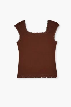 Girls Lace-Trim Cap-Sleeve Top (Kids)