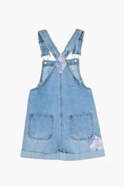Girls Patchwork Overall Shorts (Kids)
