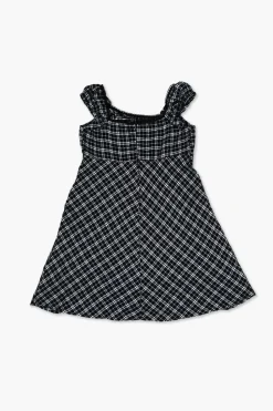 Girls Plaid Cap-Sleeve Dress (Kids)