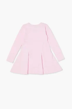 Girls Pleated Long-Sleeve Skater Dress (Kids)