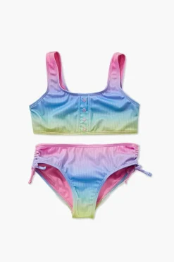 Girls Rainbow Henley Bikini Set (Kids)