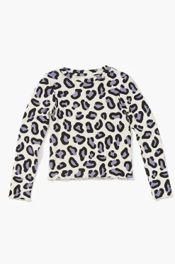 Girls Ribbed Leopard Tee (Kids)